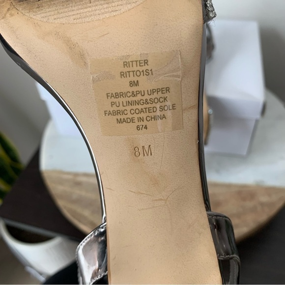 Steve Madden Rhinestone and Silver Ankle-strap sandal Heels Size 8 - Picture 9 of 13